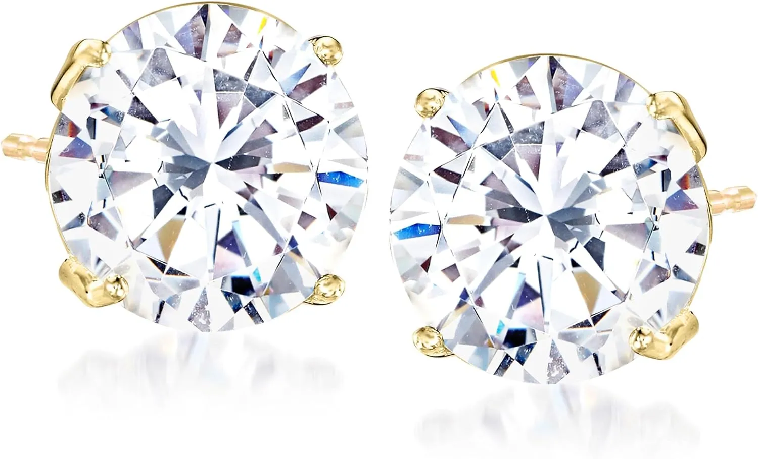 Ross-Simons 8.00 ct. t.w. CZ Stud Earrings in 14kt Yellow Gold