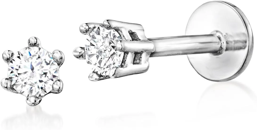 RS Pure by Ross-Simons 0.10 ct. t.w. Diamond Flat-Back Stud Earrings in Sterling Silver