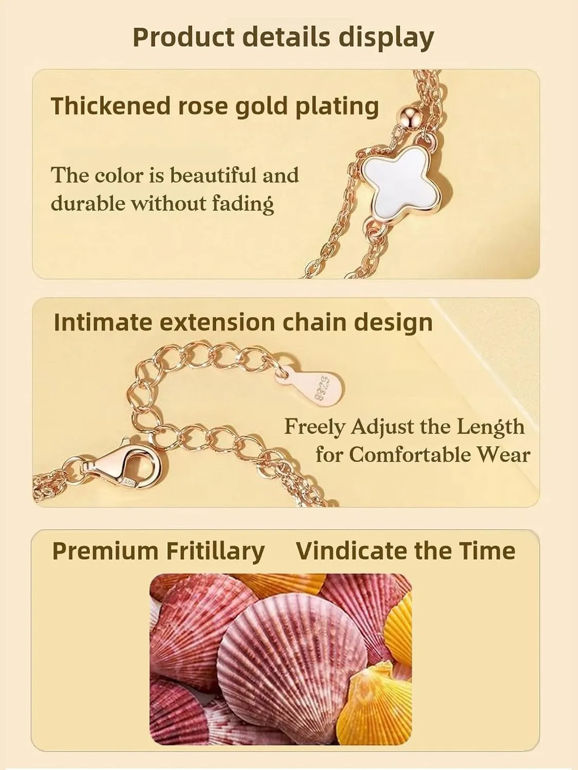 S925 Silver 14K Rose Gold plated Clover Lucky Bracelet for Women Green/Black/White/Red Flower Four Leaf Link Bracelets Trendy Jewelry Gifts for Women
