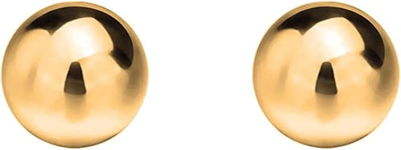 Savlano 14K Gold Ball Stud Earrings For Women - Made in Italy Comes With Savlano Gift Box