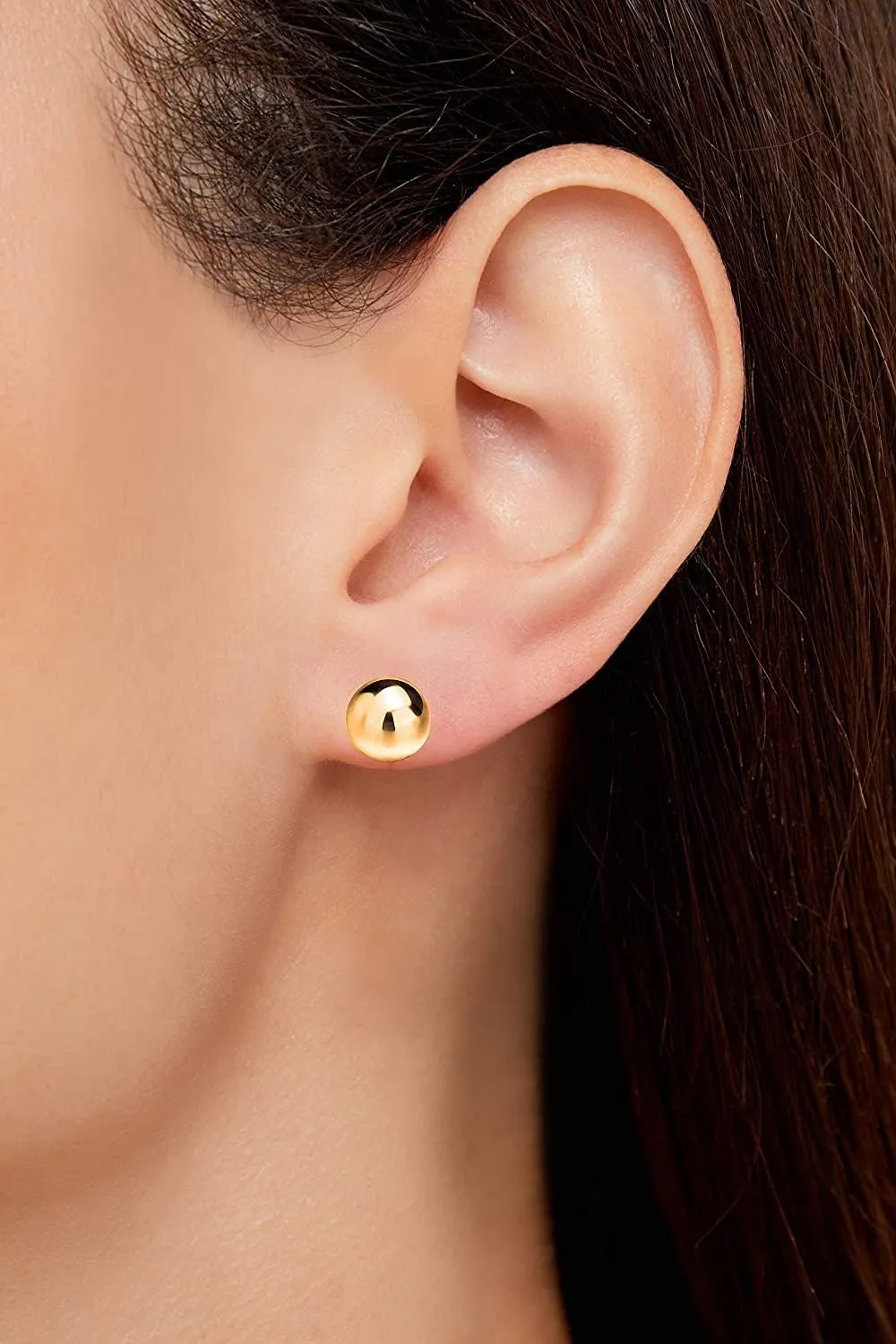 Savlano 14K Gold Ball Stud Earrings For Women - Made in Italy Comes With Savlano Gift Box