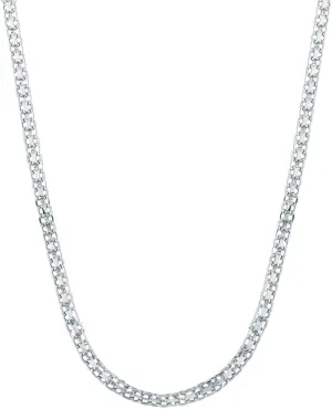 Savlano 925 Sterling Silver 2MM Bismark Chain Mesh Link Necklace for Women Comes with Gift Box- Made in Italy