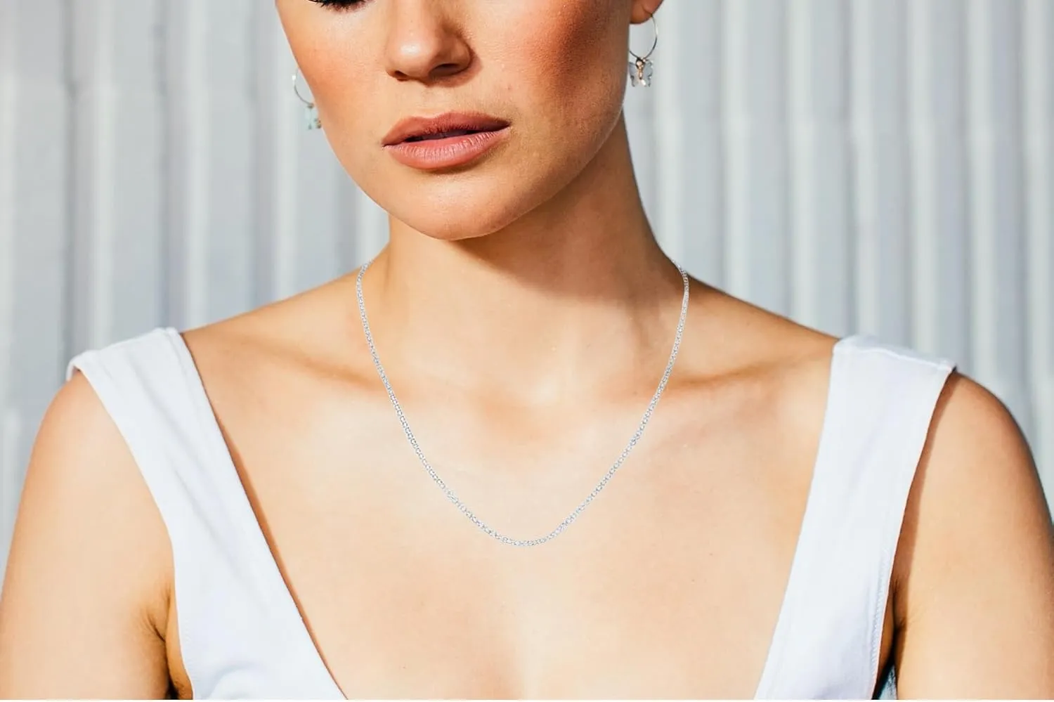 Savlano 925 Sterling Silver 2MM Bismark Chain Mesh Link Necklace for Women Comes with Gift Box- Made in Italy