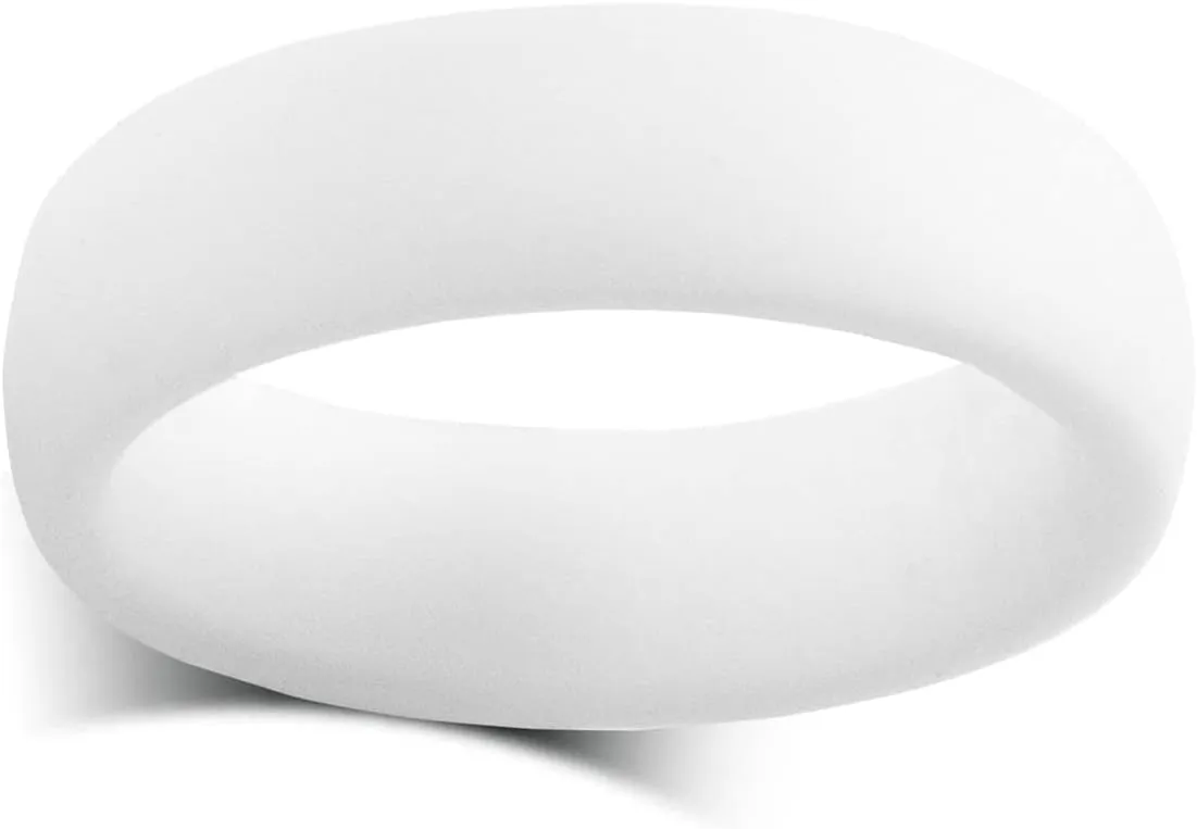 SHNIAN Rubber Matching Rings Bridal or Promise Rings Comfortable Fit Custom Engraved Engagement Gift His & Hers Silicone Wedding Band, Width 8.7MM & 5.7MM, Men's 7 to 14 & Womens's 4 to 10