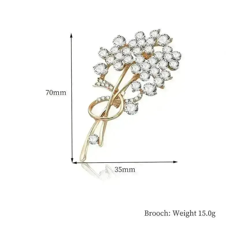 Shop Exquisite Crystal Flower Brooch for a Touch of Elegance