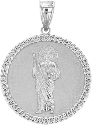 Sideways Crosses Religious Jewelry .925 Sterling Silver Jesus the Good Shepherd 1 Round Medal Pendant