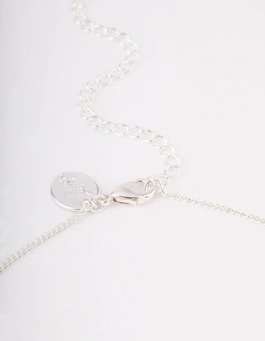 Silver Diamante Flower Y-Necklace