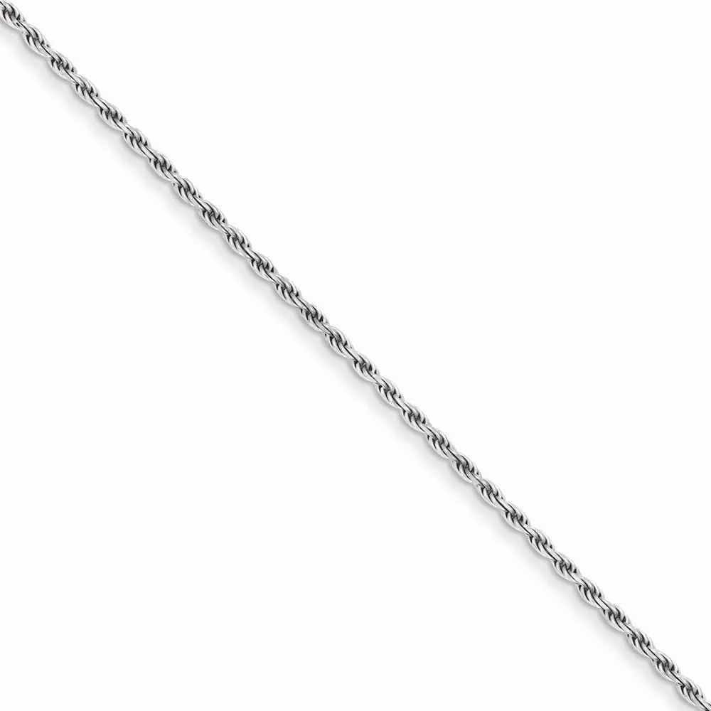 Silver Polished D.C 1.75-mm Solid Rope Chain