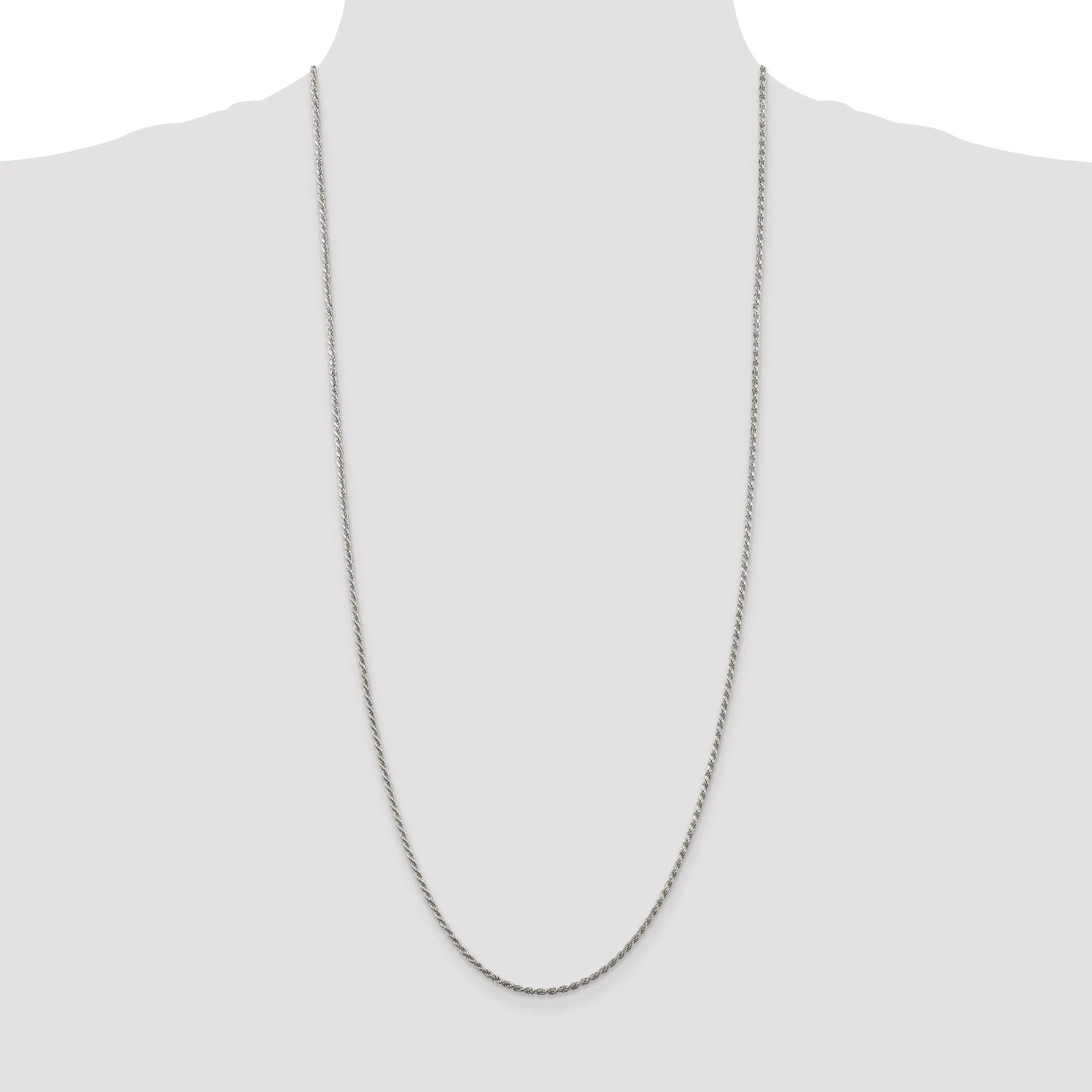 Silver Polished D.C 1.75-mm Solid Rope Chain