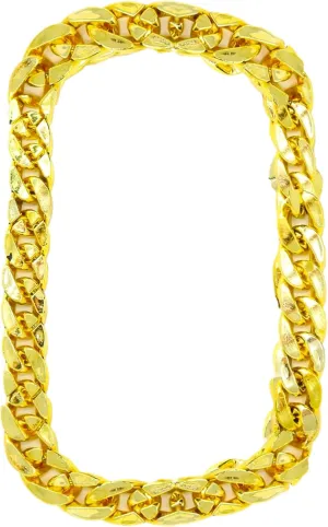 Skeleteen Rapper Gold Chain Accessory - 90s Hip Hop Fake Gold Costume Necklace - 1 Piece For Children