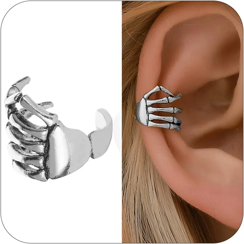 Skeleton Hand Ear Cuff Earrings Halloween Earrings for Women Halloween Costume Accessories for Halloween Party