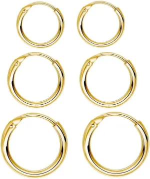 Sleeper Cartilage Tiny Small Hoop Earrings for Women Girls 925 Sterling Silver Round Nose Ring Helix Tragus Piercings Endless Hoops 8/10/12mm