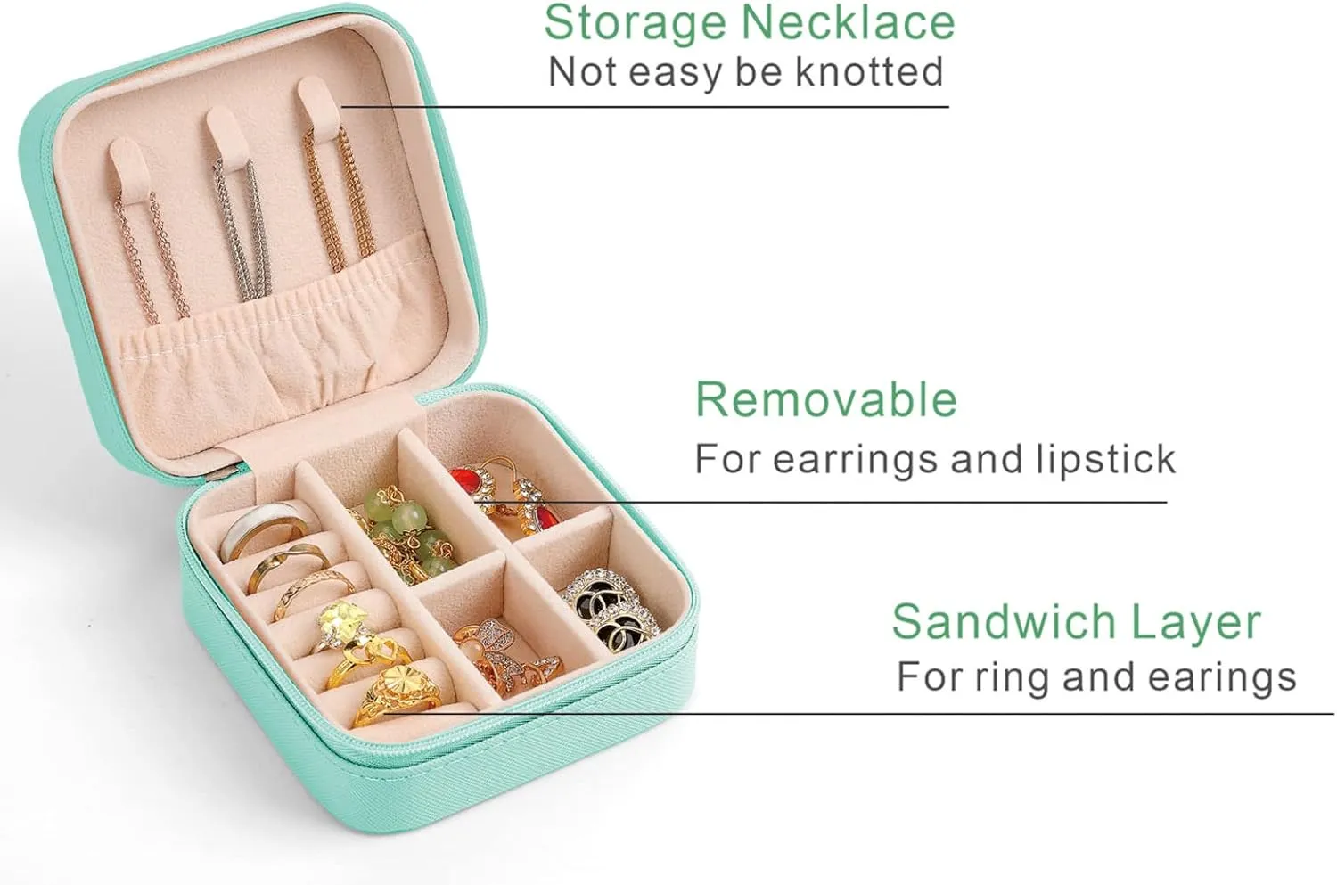 Small Travel Jewelry CasePortable Jewelry Organizer Travel Case Leather Jewelry Box Travel Mini Storage Organizer Portable Display Storage Box For Rings Earrings Necklaces Gifts3PCS