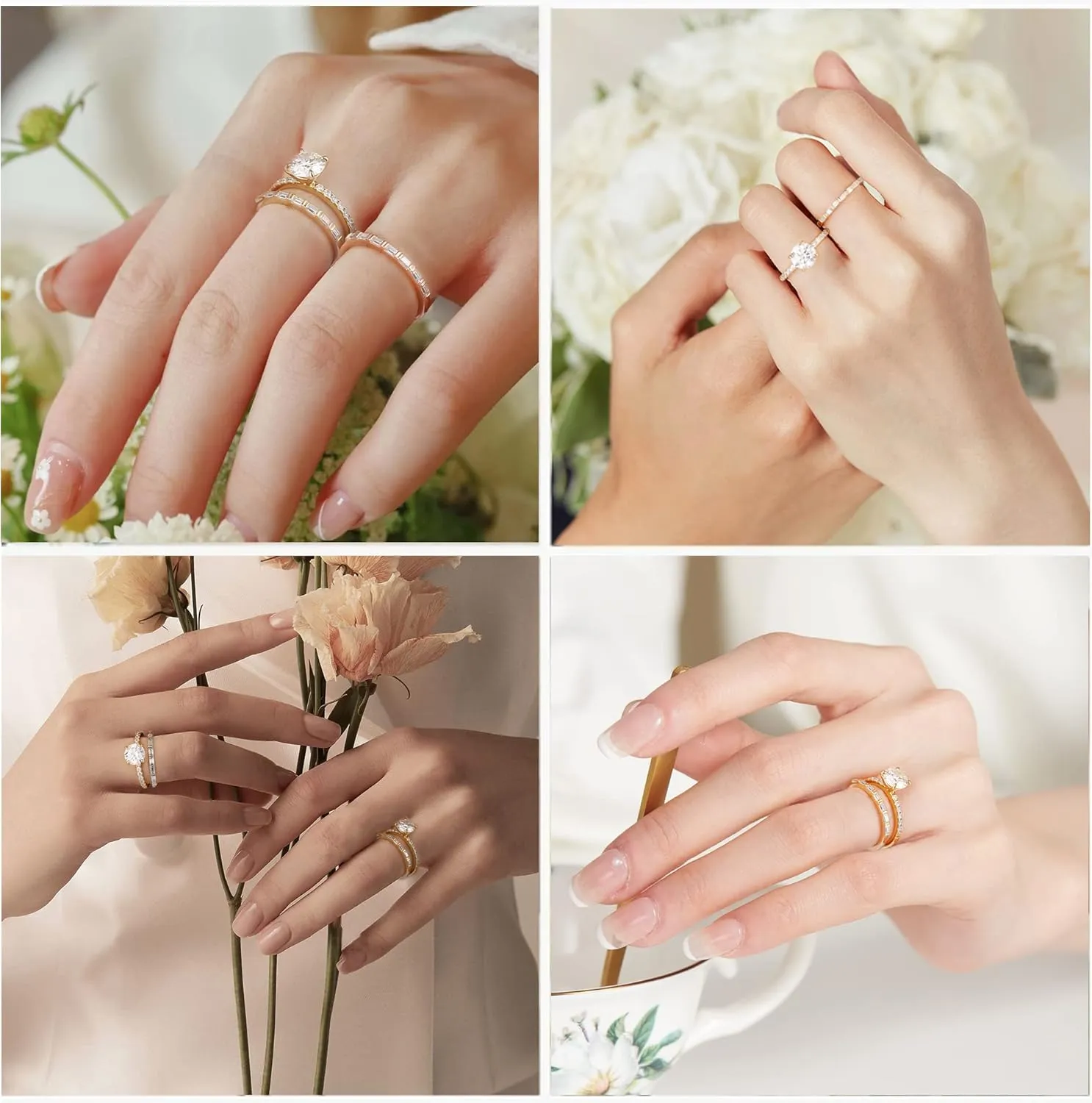 SMILEST Baguette Moissanite Wedding Band for Women, 2MM D Color VVS1 Clarity Lab Created Moissanite Wedding Rings 18K White Yellow Rose Gold Vermeil Bar Setting 7 Stone Moissanite Half Eternity Ring