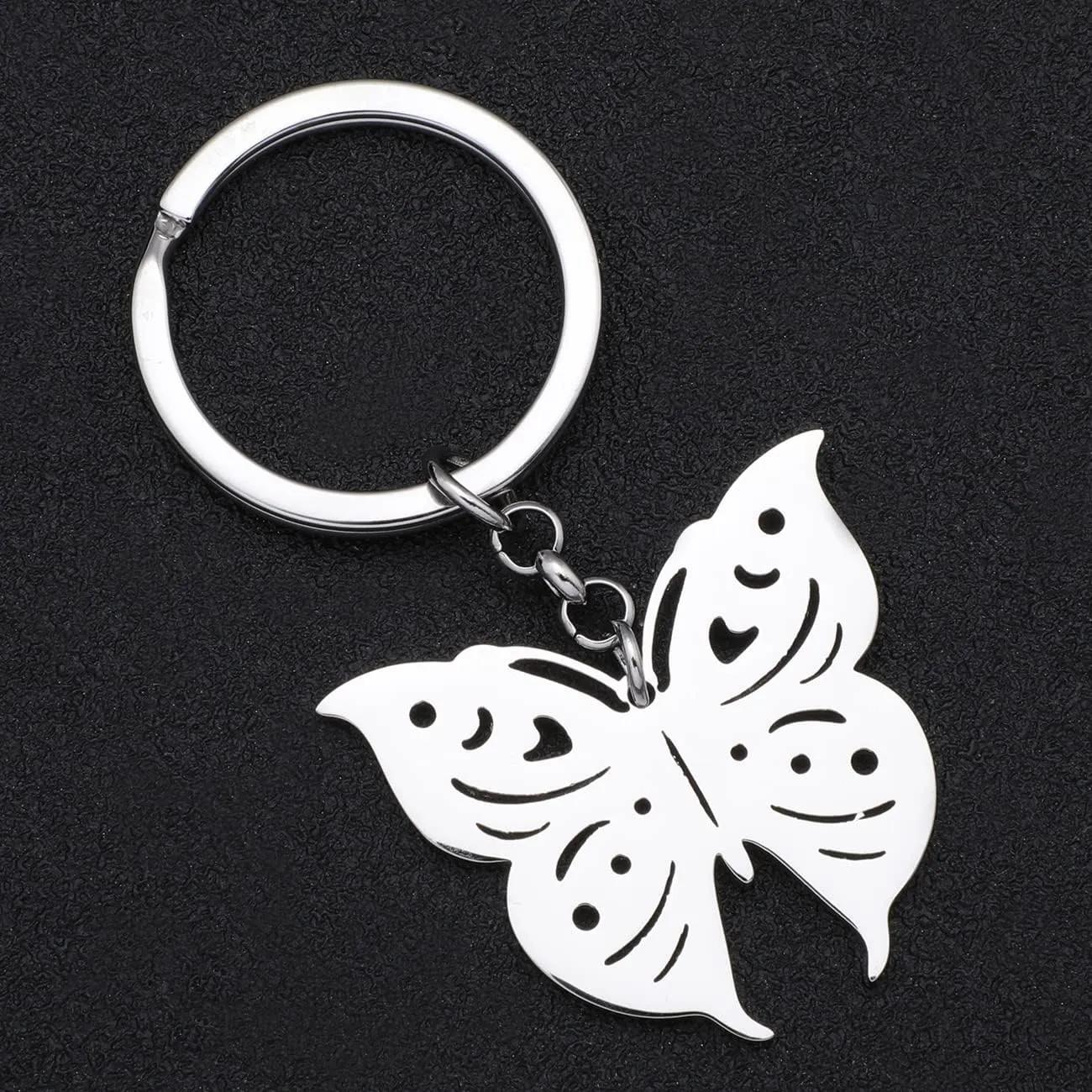 Stainless Steel Butterfly Keyring Pendant Butterfly Keychain Gifts for Women Girls Key Chain Car Purse Charms