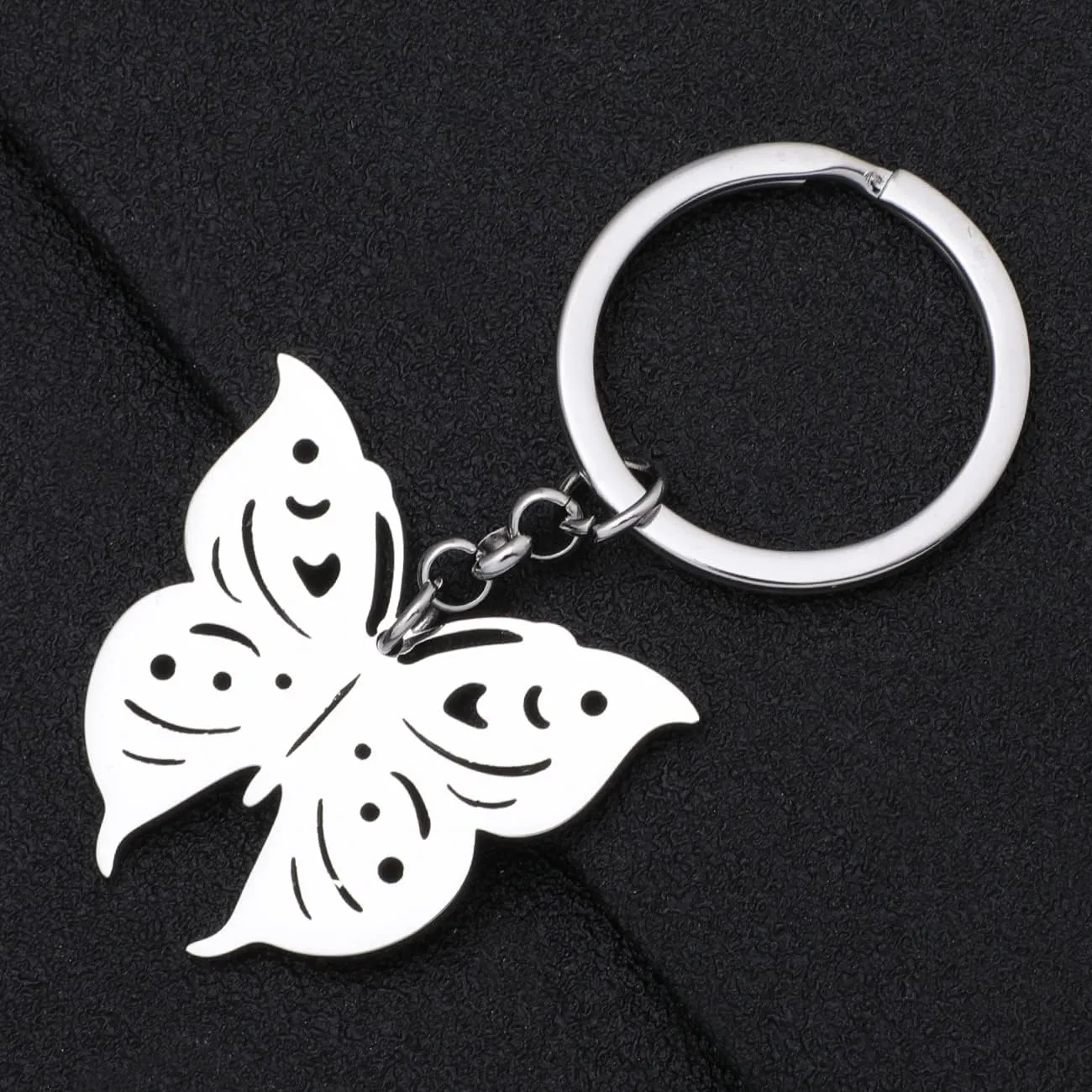 Stainless Steel Butterfly Keyring Pendant Butterfly Keychain Gifts for Women Girls Key Chain Car Purse Charms