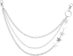 Star Pants Chain Silver Goth Punk Wallet Chains Layered Y2k Punk Layered Jean Goth Pocket Accessories for Women and Men(1 Pcs)