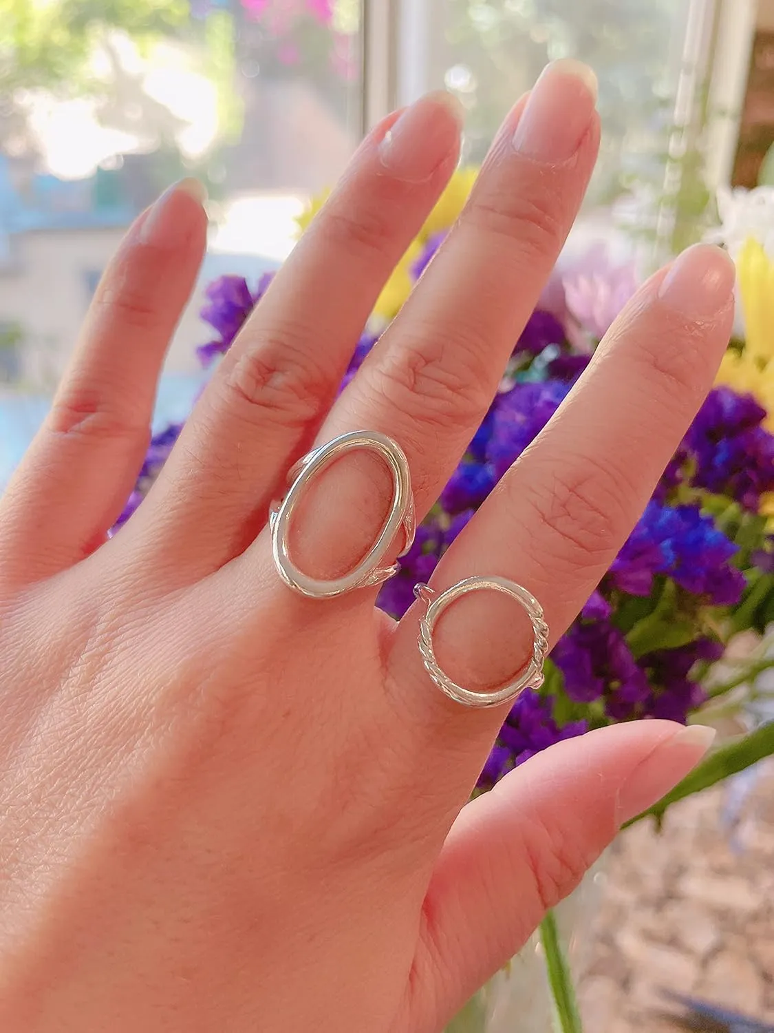 Sterling Silver Circle Ring - Handmade Infinity Band from Israel - Dainty Karma Ring for Women - Ideal Gifts for Anniversary, Birthday, Special Occasions - Stylish Ring, 3.8mm Width, Size 4-12