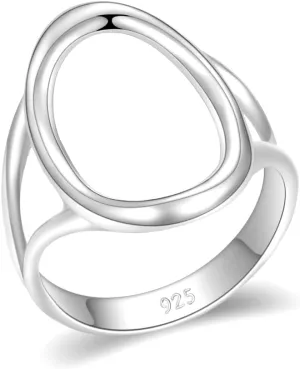 Sterling Silver Circle Ring - Handmade Infinity Band from Israel - Dainty Karma Ring for Women - Ideal Gifts for Anniversary, Birthday, Special Occasions - Stylish Ring, 3.8mm Width, Size 4-12