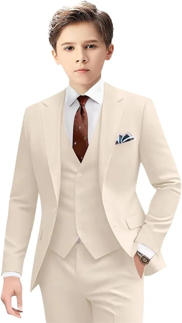 Suits for Boy Slim Fit Formal Dress Outfit Toddler Suit Blazer Vest Pants Kis Tuxedos