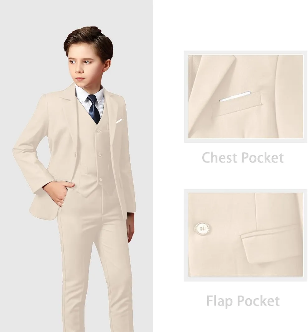 Suits for Boy Slim Fit Formal Dress Outfit Toddler Suit Blazer Vest Pants Kis Tuxedos