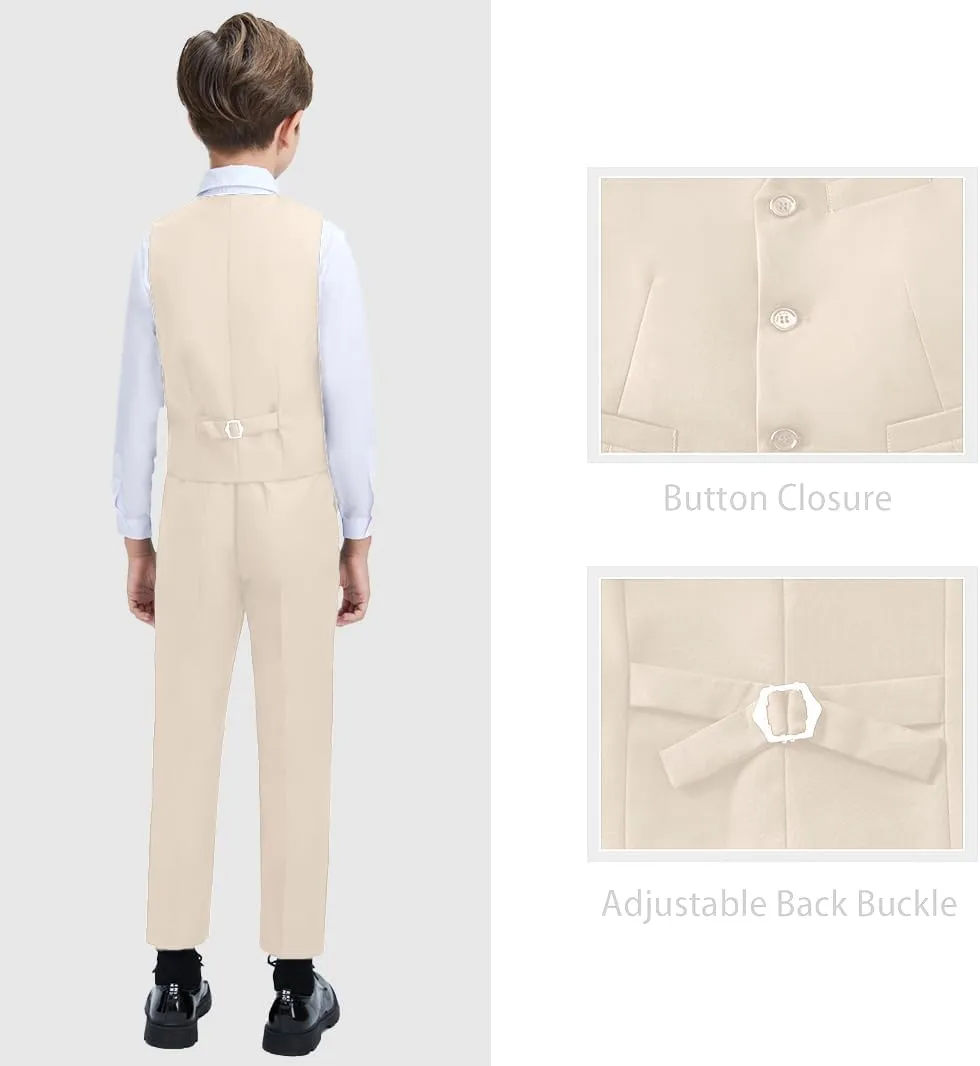 Suits for Boy Slim Fit Formal Dress Outfit Toddler Suit Blazer Vest Pants Kis Tuxedos