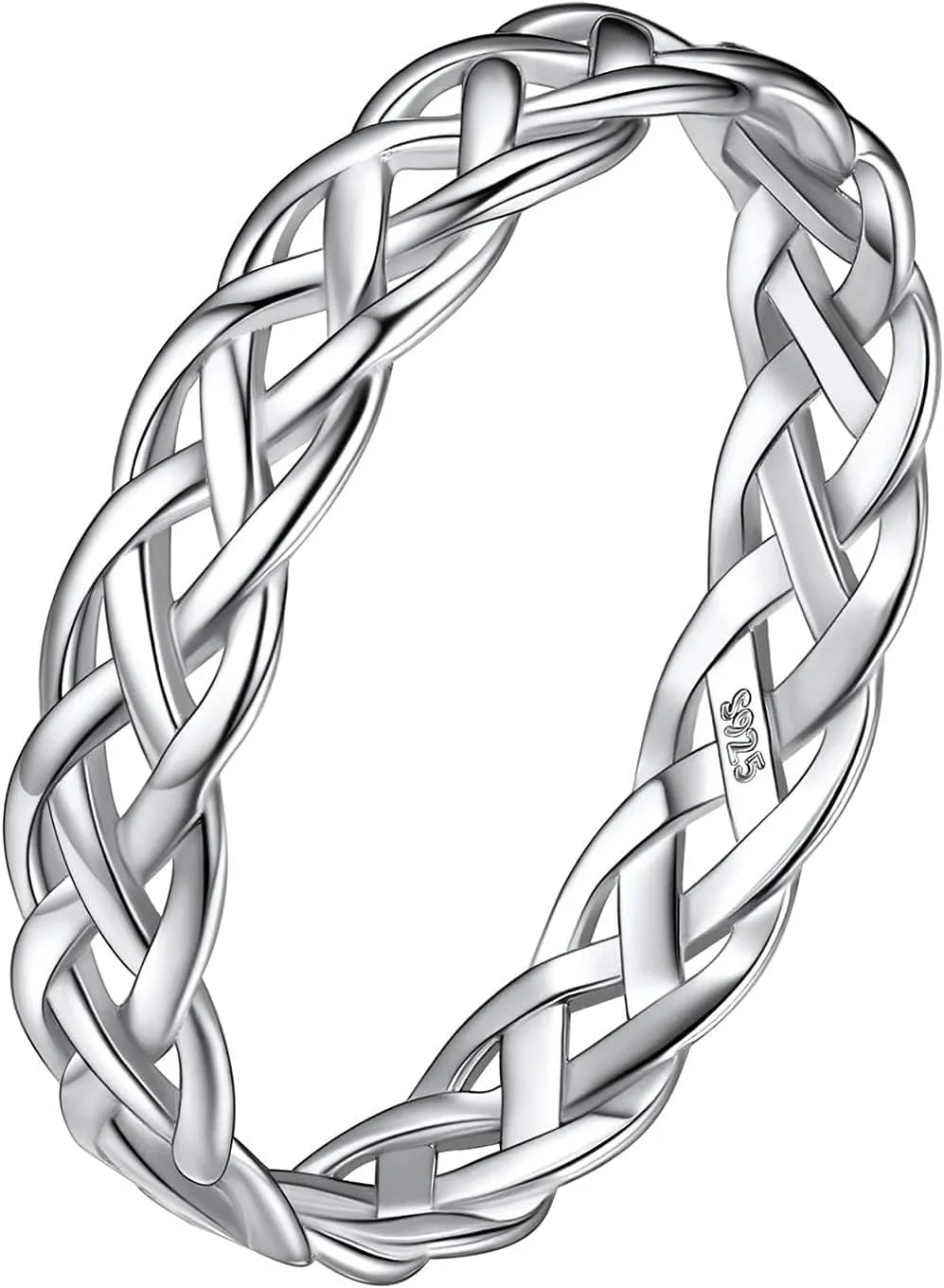 Suplight 925 Sterling Silver Celtic Knot Band Ring, 5mm 8mm Irish Celtic Finger Ring for Women Men Size 4-13 (with Gift Box)