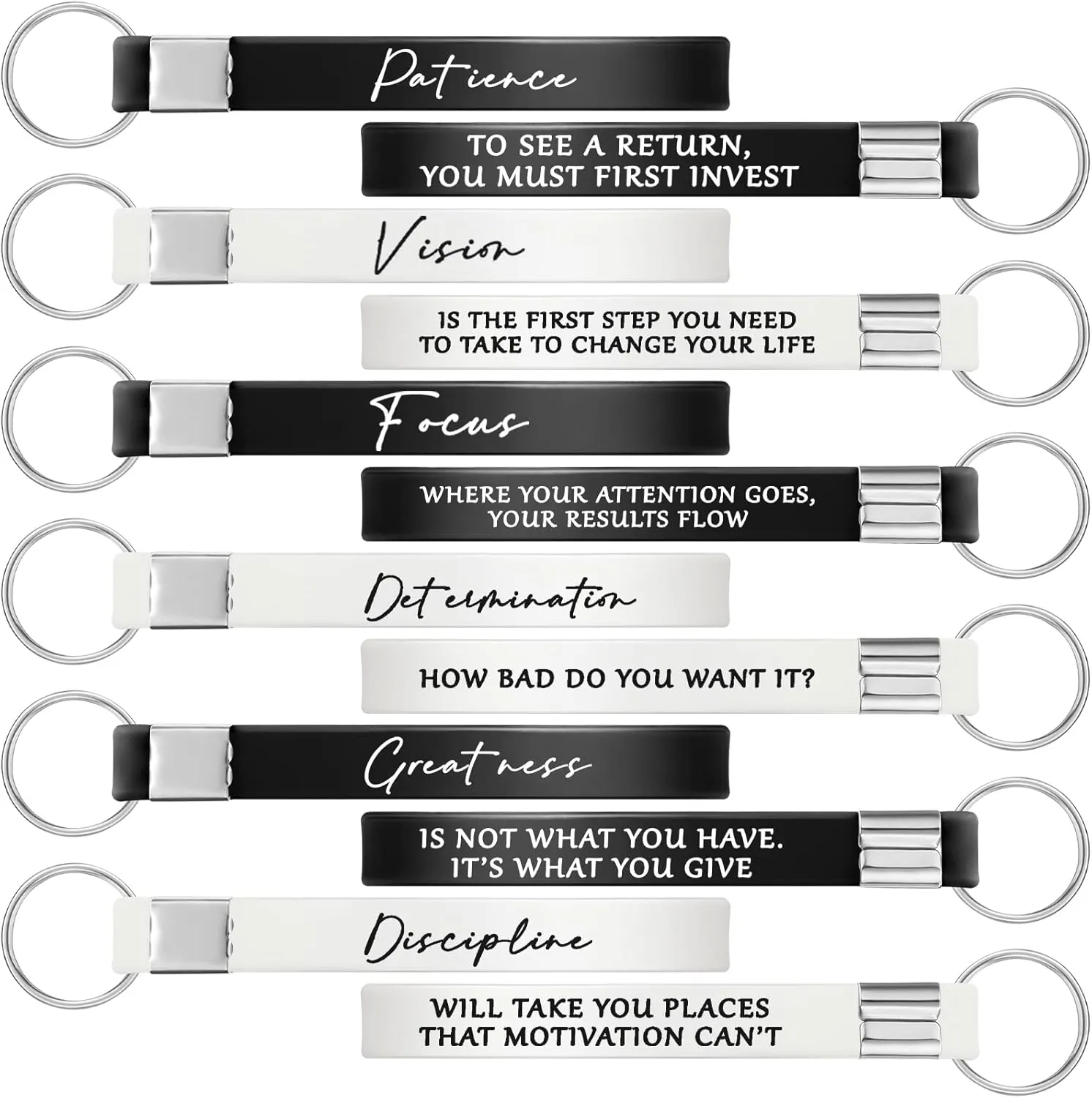 Sureio 24 Pcs Graduation Fathers Day Gift Inspirational Motivational Key Chains Gift Silicone for Employee Coworker Student Teacher Women Men