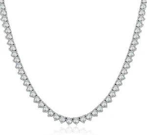 Tennis Necklace for Women and Men 18K Gold Plated Cubic Zirconia Chain, 4mm Round cut CZ Chain