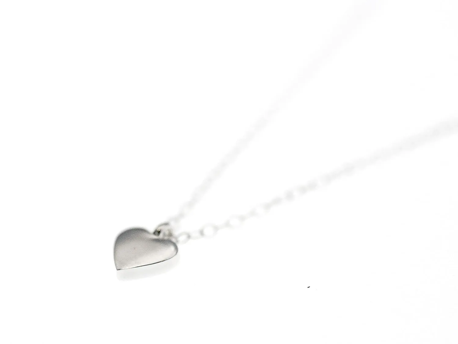 Tiny Silver Puffy Heart Choker Necklace, Dainty Cute Short 925 Sterling Silver Handmade Small Heart Pendant Charm Necklace for Girls, Teens and Women by HeartAttackOM