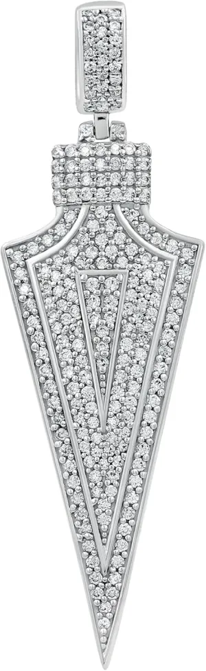 TISHAVI White Gold Plated 925 Silver 0.95-3.50 Cts Moissanite Pendant For Women Men Brilliant Round Cut Iced Out D Color VVS1 Clarity Lab Created Diamond Pendant For Her Him