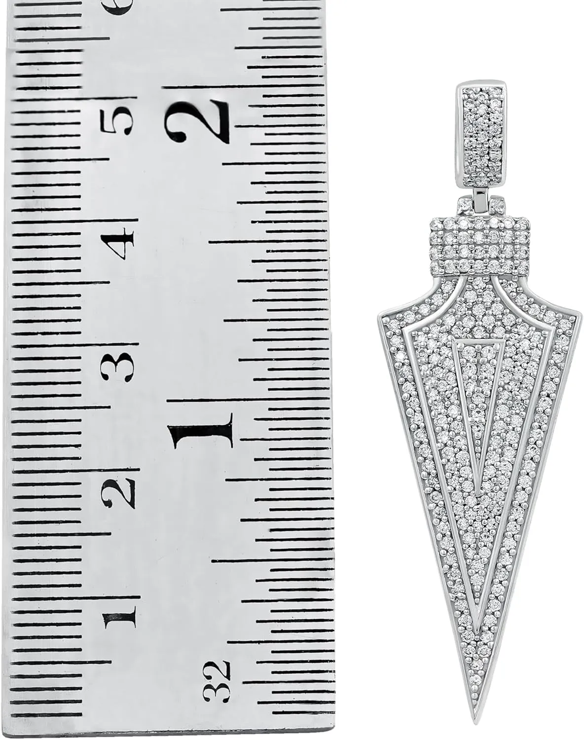 TISHAVI White Gold Plated 925 Silver 0.95-3.50 Cts Moissanite Pendant For Women Men Brilliant Round Cut Iced Out D Color VVS1 Clarity Lab Created Diamond Pendant For Her Him