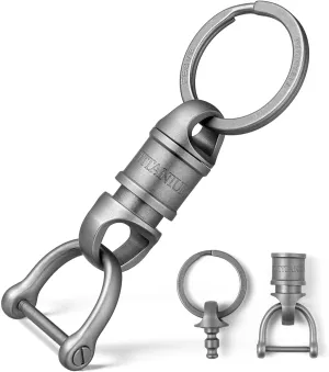 TISUR Titanium Quick Release Swivel Keychain, Detachable Keychain Pull Apart Key Chain Carabiner Holder for Car Keys