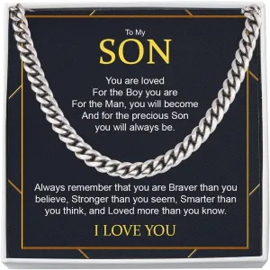 To My Son Cuban Chain Necklace, Gift For Son Necklace Jewelry