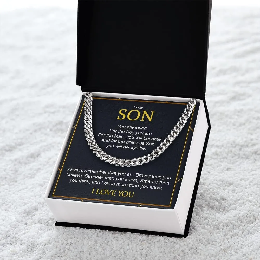 To My Son Cuban Chain Necklace, Gift For Son Necklace Jewelry