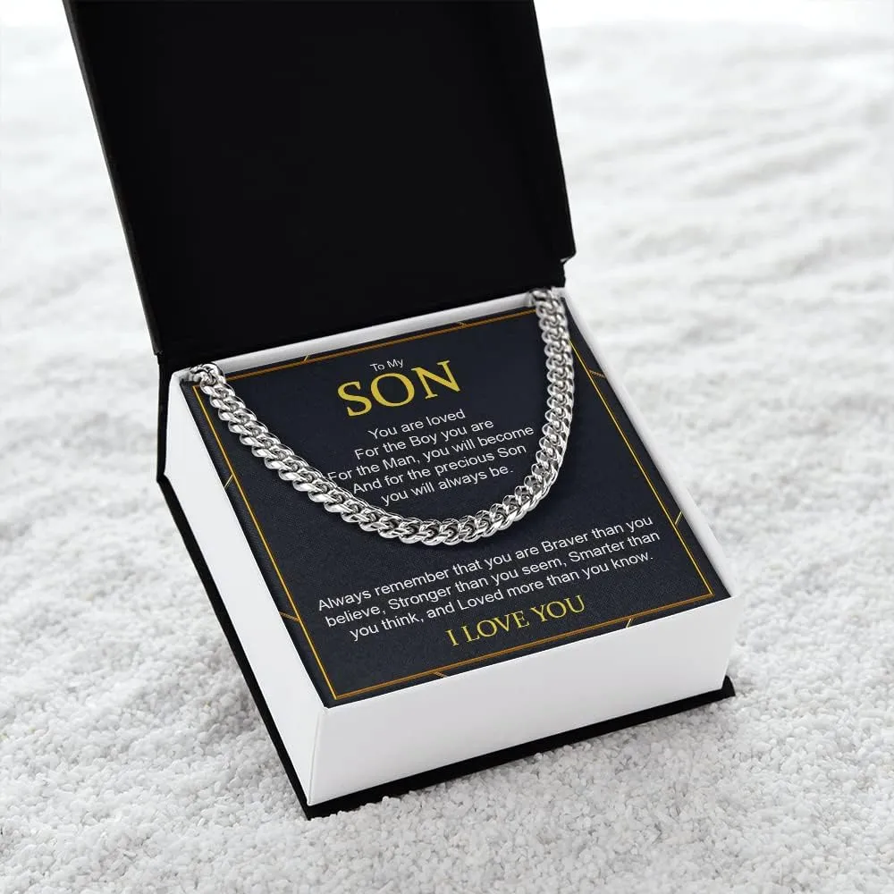 To My Son Cuban Chain Necklace, Gift For Son Necklace Jewelry