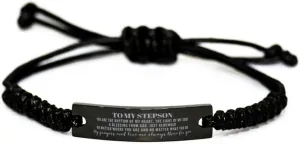 to My Stepson Rope Bracelet Gifts Stepson My Prayers and Love are Always There for You. Stepson Birthday Idea. Stepson Inspirational Movitional Gifts
