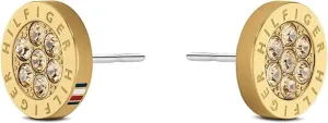 Tommy Hilfiger Women's Jewelry 2780566 Gold Plated Stud Earrings with Crystals, Color: Gold Plated