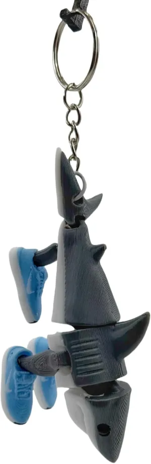 Tralalero Tralala Key Ring Decor, Funny Italian Brainrot Meme Shark Figurine Key Ring, Collectible Figurines for Desk Home