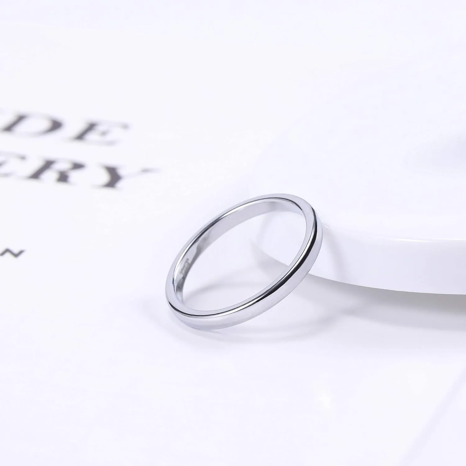 TRUMIUM 2mm 4mm 6mm 8mm Tungsten Wedding Band Ring for Men Women Gold/Rose Gold/Silver Domed High Polish Comfort Fit 4-15