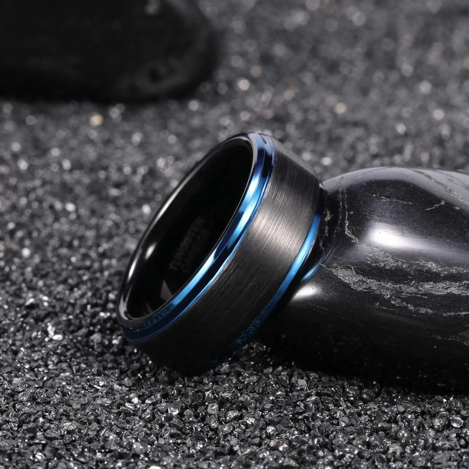 TRUMIUM 4mm 6mm 8mm Tungsten Rings for Men Women Silver Blue Rose Gold Black Tungsten Wedding Band Matte Brushed Finish Comfort Fit Size 4-15