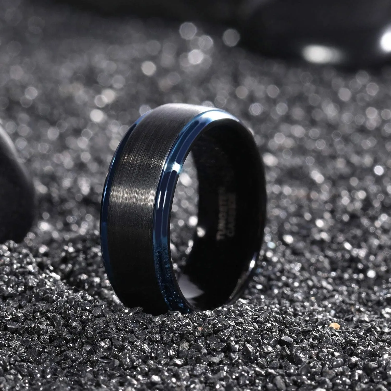 TRUMIUM 4mm 6mm 8mm Tungsten Rings for Men Women Silver Blue Rose Gold Black Tungsten Wedding Band Matte Brushed Finish Comfort Fit Size 4-15