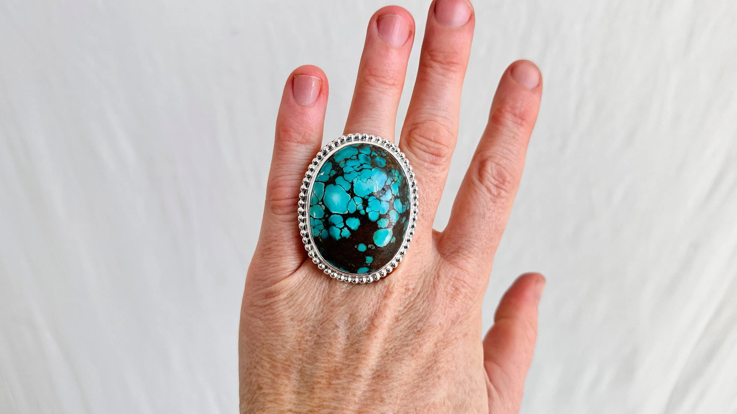 Turquoise and Silver Ring. Size 6.5. 0822