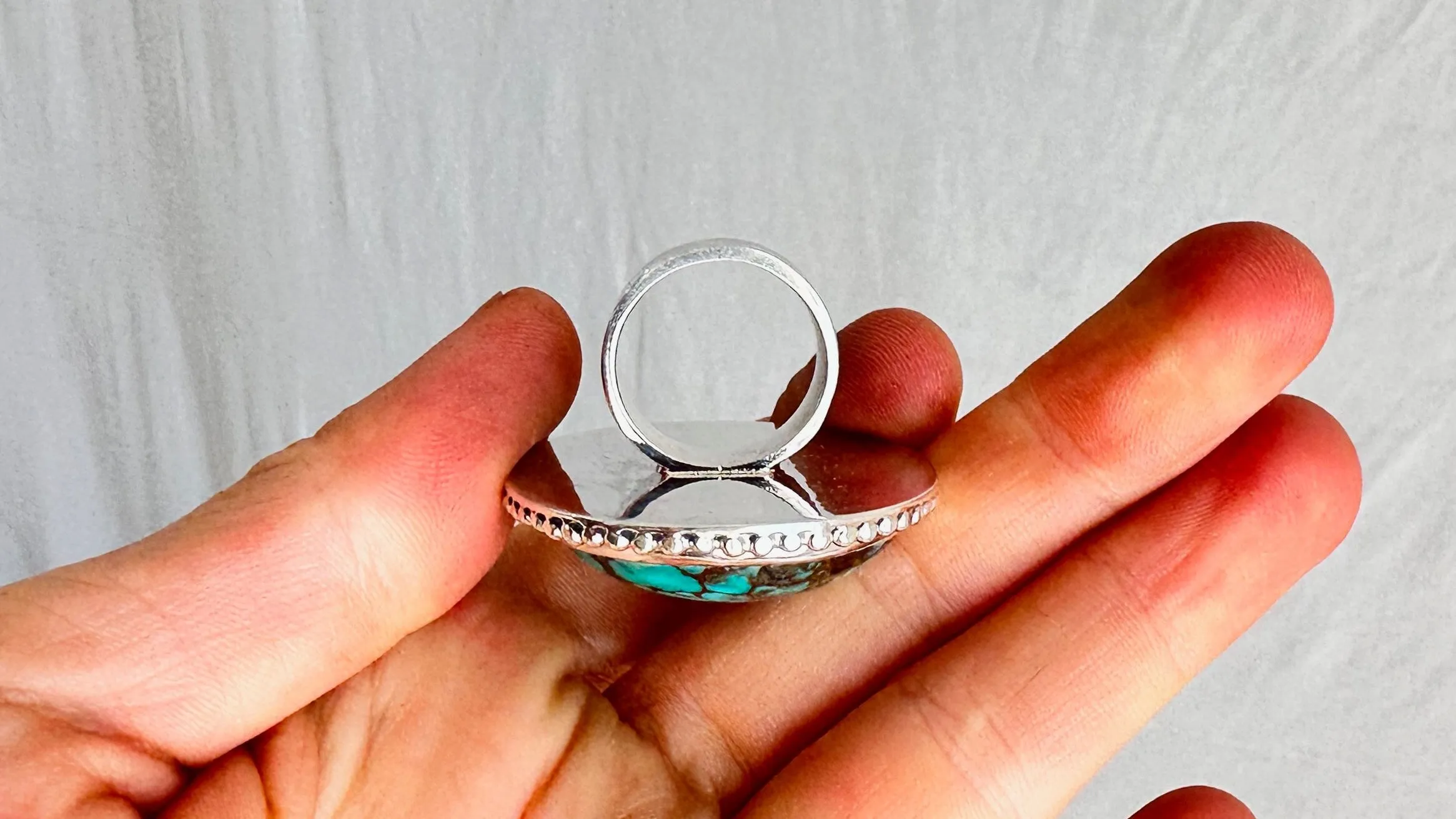 Turquoise and Silver Ring. Size 6.5. 0822