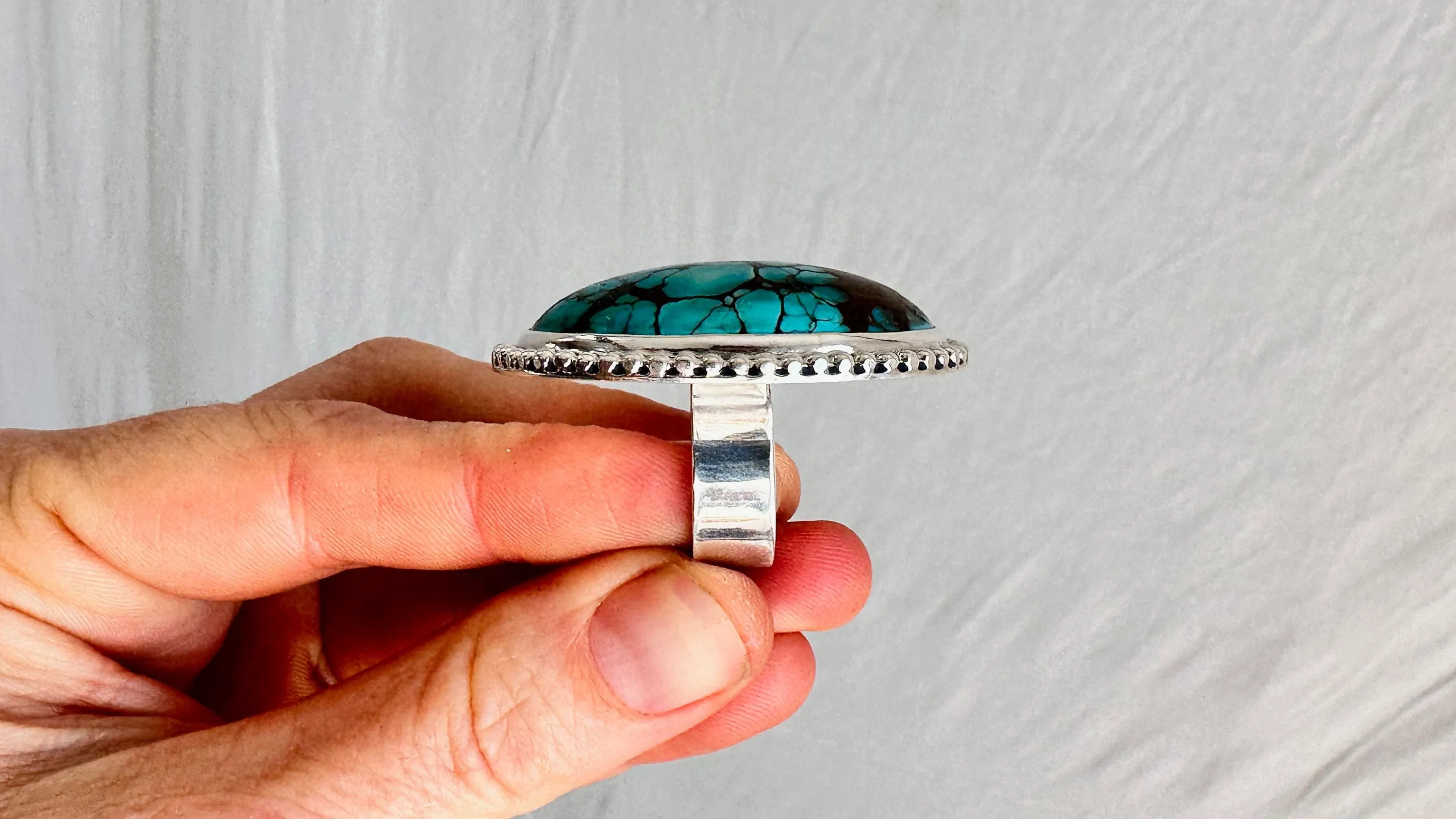 Turquoise and Silver Ring. Size 6.5. 0822