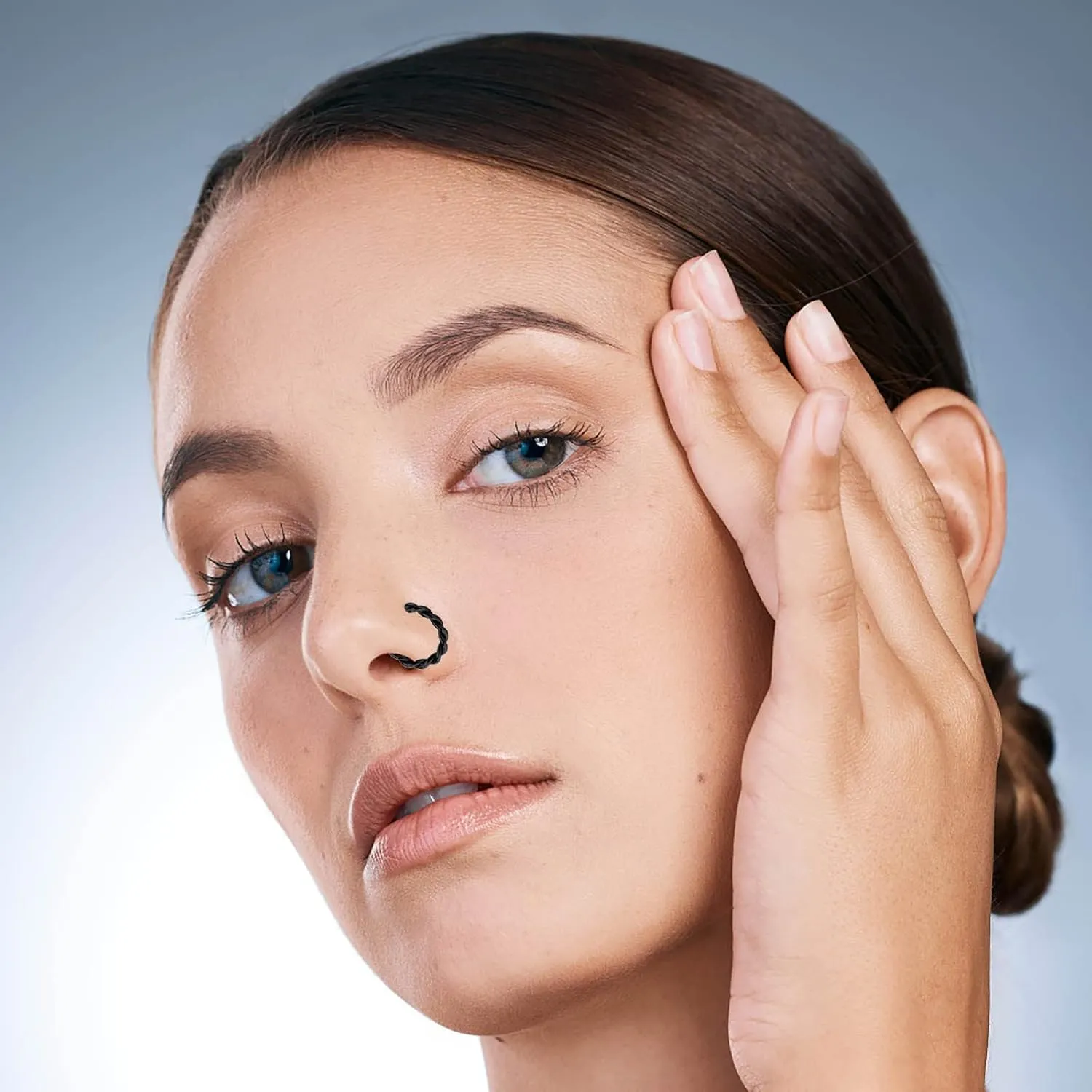 Twisted Rope Nose Ring Twisted Wire Nose Stud Single Piercing Nose Ring Body Piercing Nose Rings 22 Gauge