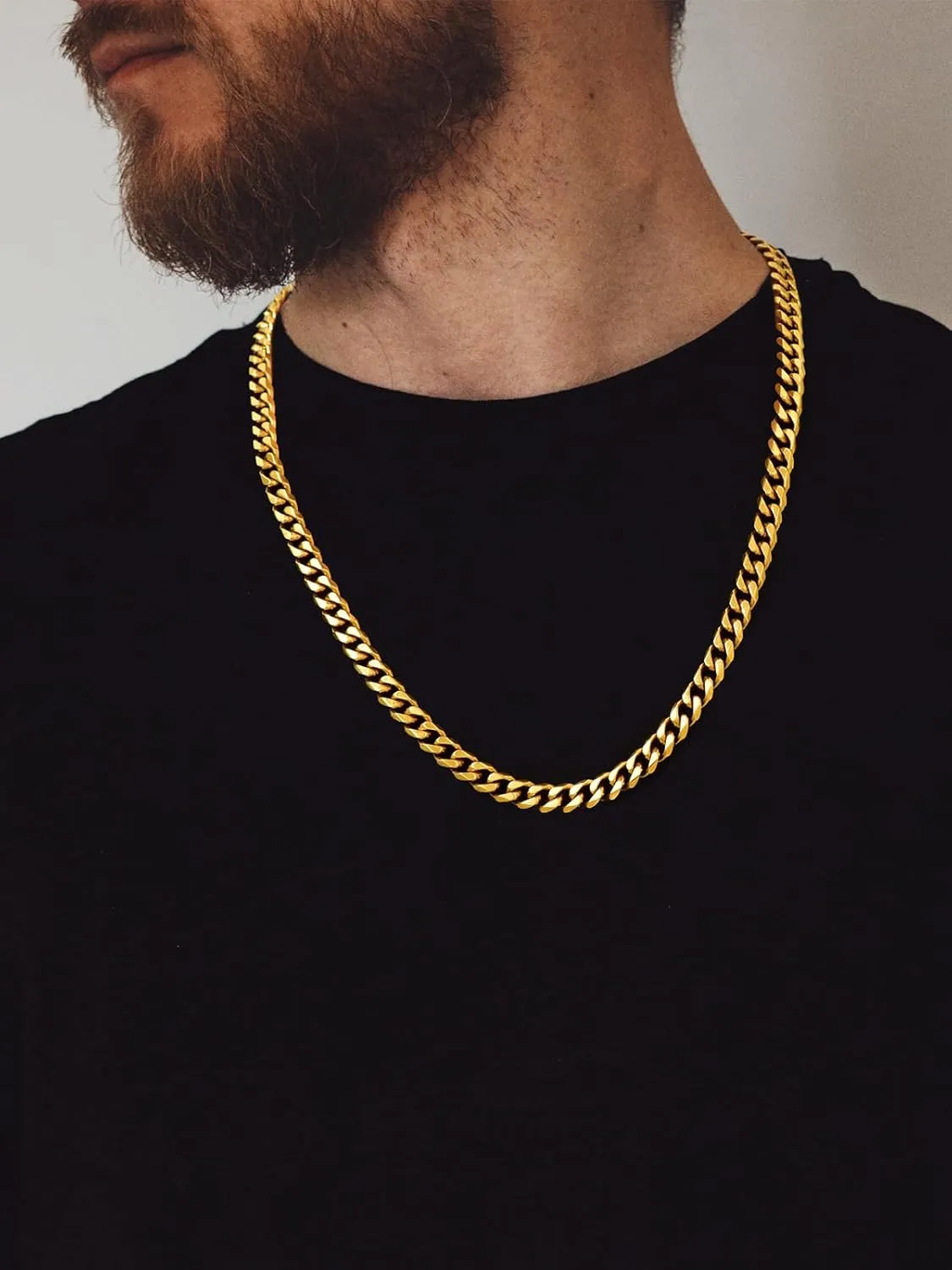 U7 Diamond Cut Miami Cuban Link Chain for Men Women Stainless Steel Curb Chain Necklace, Cool Hip Hop Jewelry Silver/Black/18K Gold Plated Chains, Width 3/6/9/12mm,18/20/22/24/26/28/30 Inch