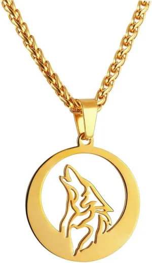 U7 Punk Chameleon/Eagle/Dragon/Hawk/Wolf Necklaces for Men Women, Retro Black Stainless Steel Animal Pendant Personalized Jewelry Gift Cool Necklace with 22 Inch Chain