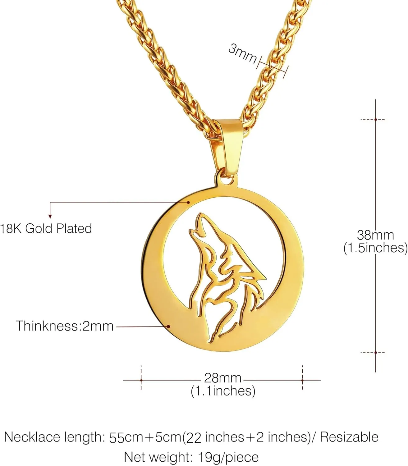 U7 Punk Chameleon/Eagle/Dragon/Hawk/Wolf Necklaces for Men Women, Retro Black Stainless Steel Animal Pendant Personalized Jewelry Gift Cool Necklace with 22 Inch Chain