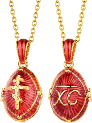 U7 Russian Orthodox Cross Pendant/Praying Hands/Ichthys Sign for Men Women Stainless Steel 18K Gold Plated Jesus Pendant Christian Religious Necklaces, Length 22" Silver Black Gold